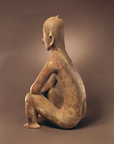 Posterior view of Seated Figure, Chinesco Culture by Pre Columbian Pre Columbian